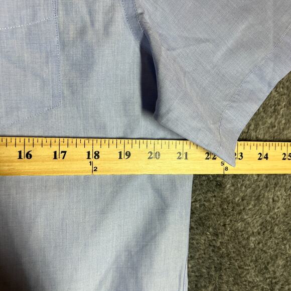 Untuckit Shirt Mens Medium Blue Short Sleeve Hillstowe Button Up Wrinkle Free - Picture 8 of 10